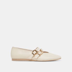 Baylee Ballet Flats Ivory Leather