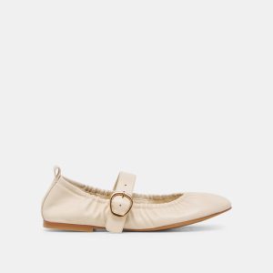 Caely Ballet Flats Bone Leather
