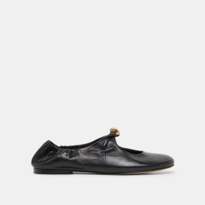 Cornel Flats Black Leather