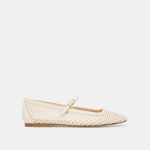 Reyes Ballet Flats White Woven Raffia