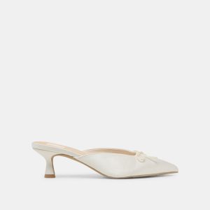 Cleo Heels Off White Satin